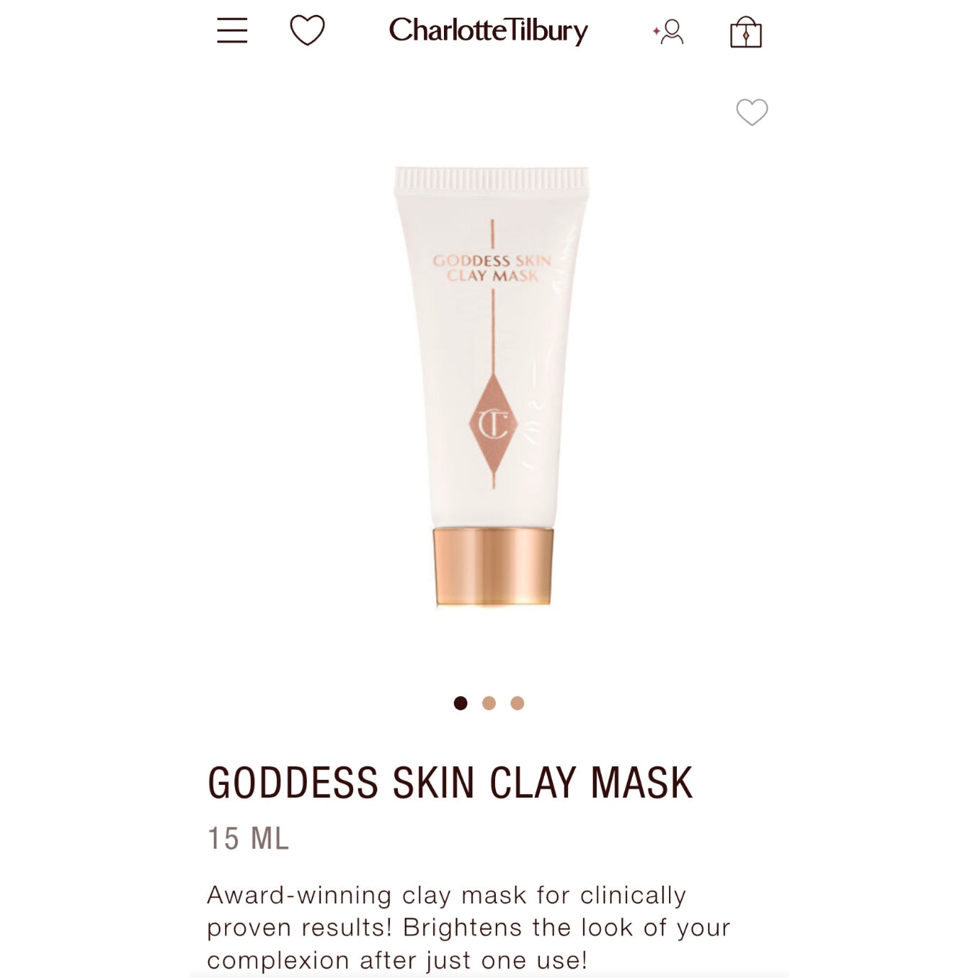 Charlotte Tilbury Goddess Skin Clay Mask 15ml