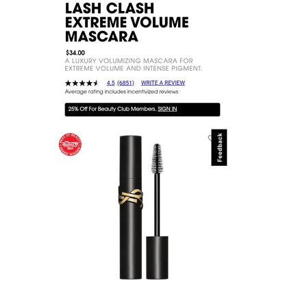 YSL Lash Clash Mascara Travel Size